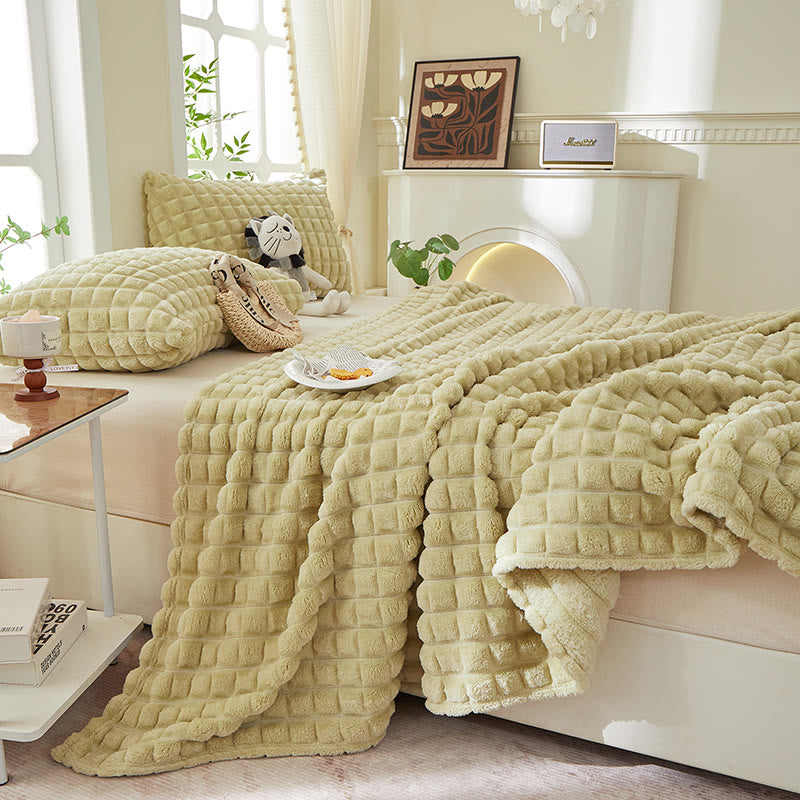 Couverture épaisse, chaude et moelleuse à carreaux - image 32