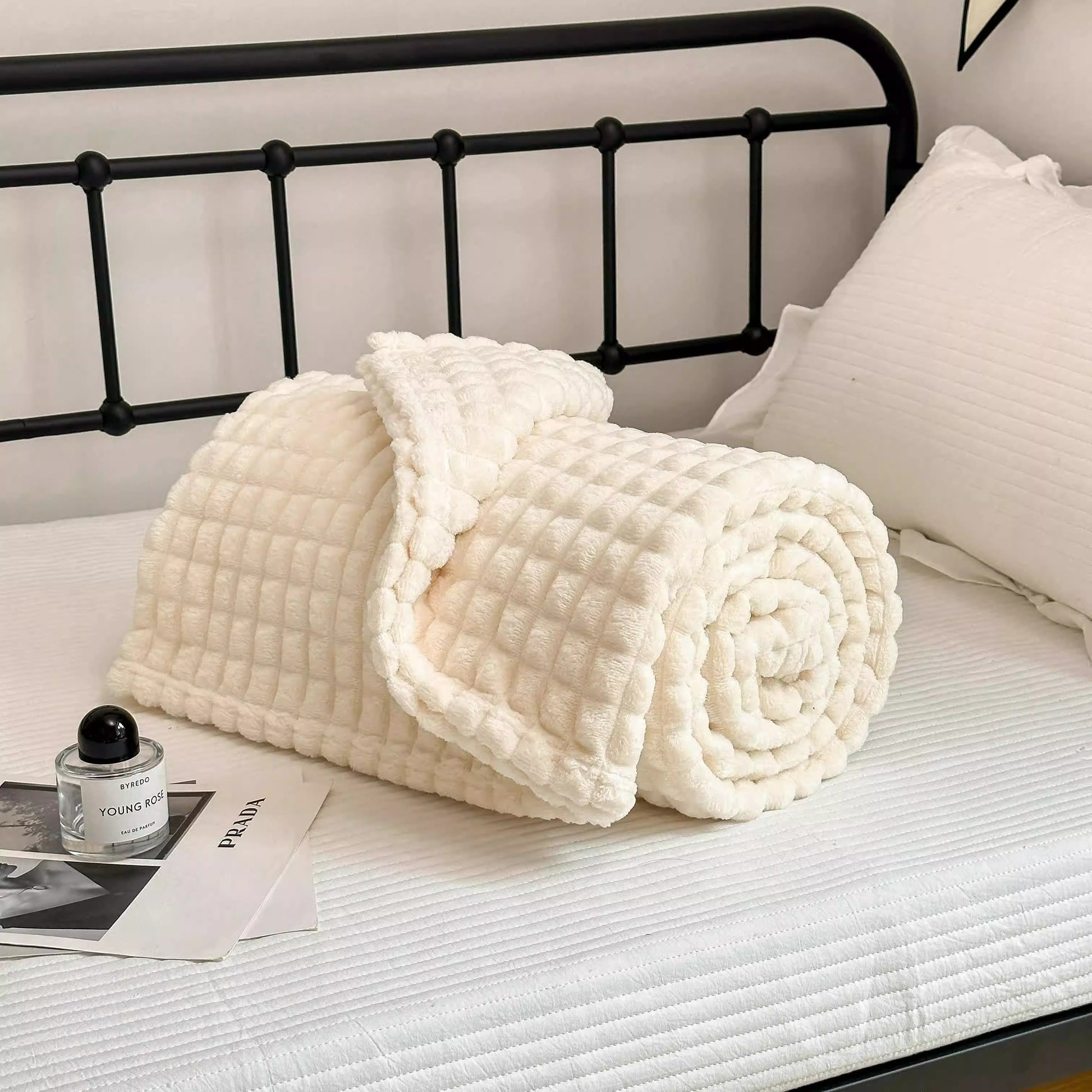 Couverture épaisse, chaude et moelleuse à carreaux - image 13