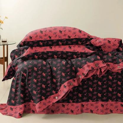 Ensemble de literie en gaze de coton Ownkoti Timeless Ginkgo (4 pièces) - image 2