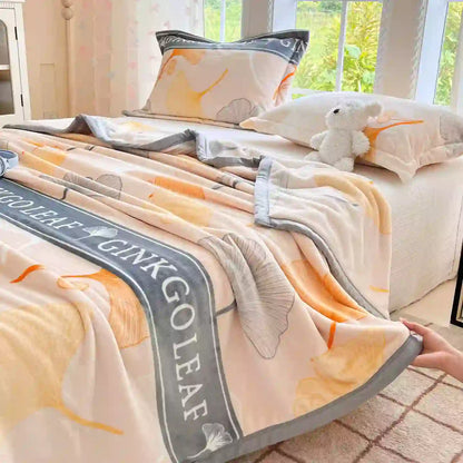 Couverture douillette et chaude en feuille de ginkgo - image 1