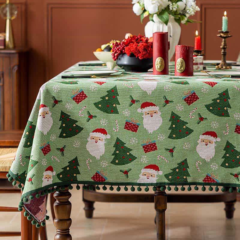 Nappe de Noël Ownkoti à motif Père Noël - 140 cm x 260 cm - image 0