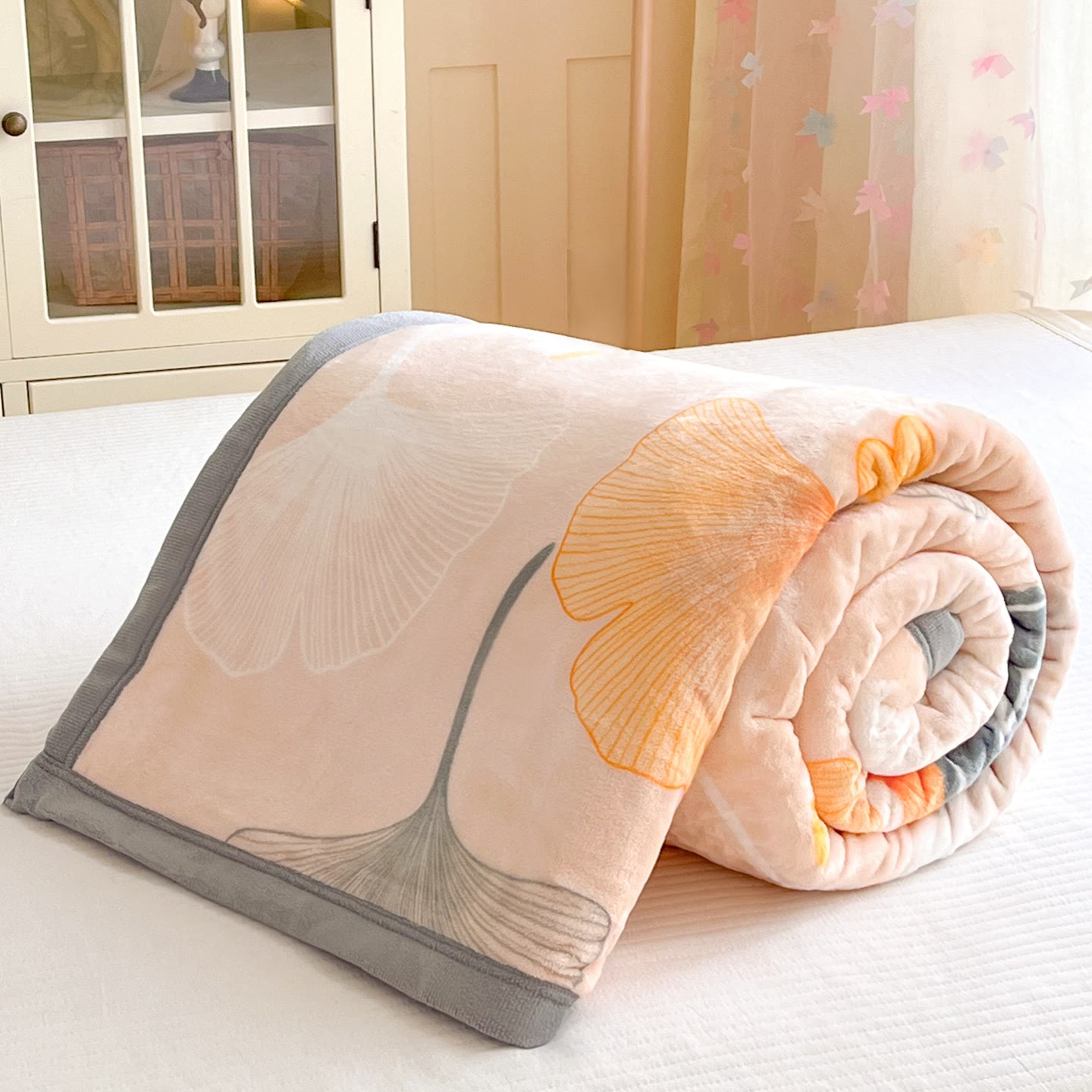 Couverture douillette et chaude en feuille de ginkgo - image 2