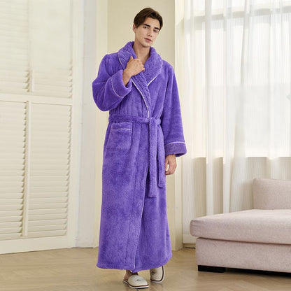 Peignoir luxueux en polaire double épaisseur - Violet - Homme : 3XL - image 15