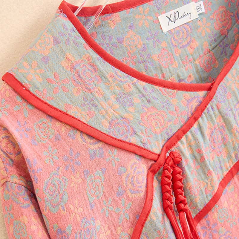 Nuisette en gaze de coton rose grande taille Ownkoti - image 3