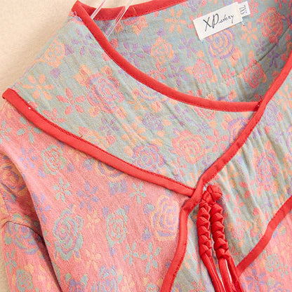 Nuisette en gaze de coton rose grande taille Ownkoti - image 3