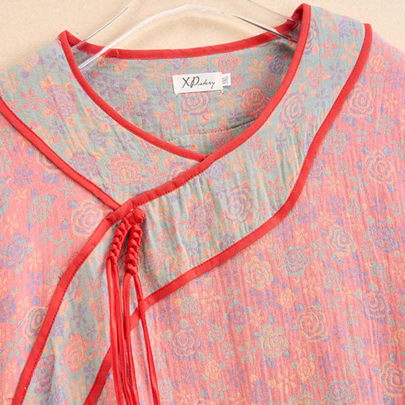 Nuisette en gaze de coton rose grande taille Ownkoti - image 2