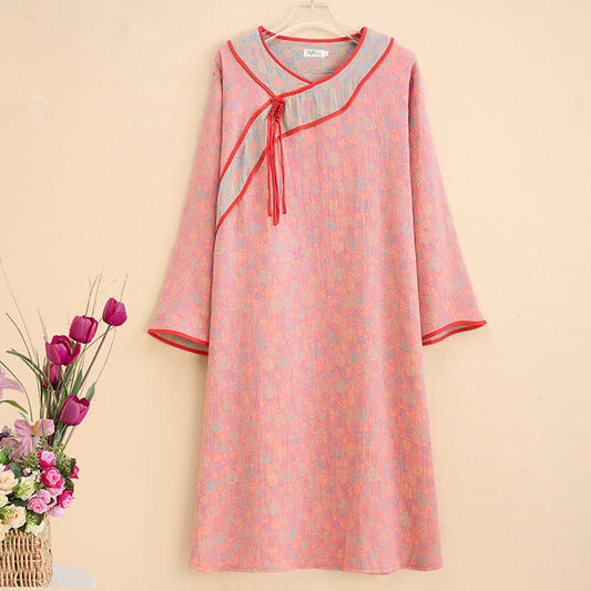 Nuisette en gaze de coton rose grande taille Ownkoti - 5XL - image 0