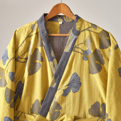 Peignoir kimono en gaze de coton et ginkgo - image 13