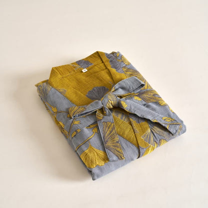 Peignoir kimono en gaze de coton et ginkgo - image 35