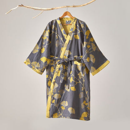 Peignoir kimono en gaze de coton et ginkgo - image 27