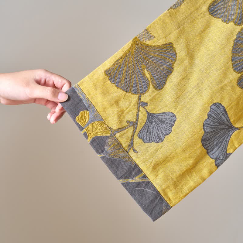 Peignoir kimono en gaze de coton et ginkgo - image 15