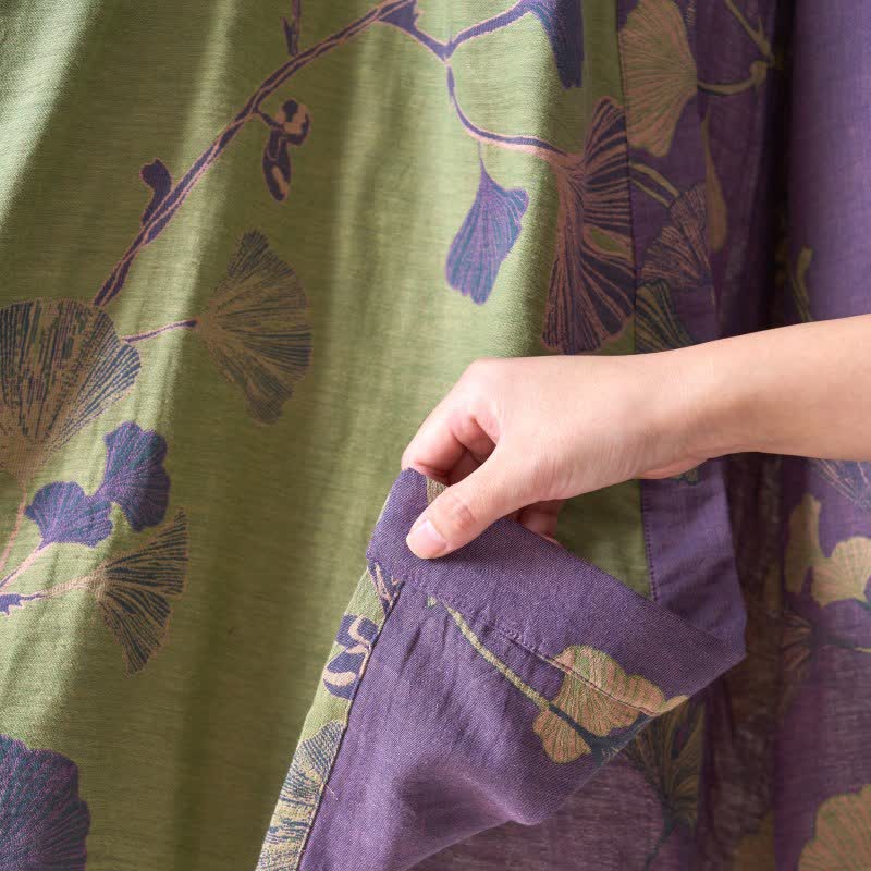Peignoir kimono en gaze de coton et ginkgo - image 23