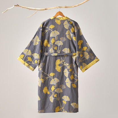 Peignoir kimono en gaze de coton et ginkgo - image 28