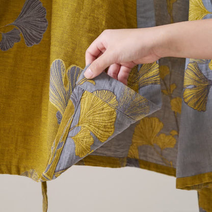 Peignoir kimono en gaze de coton et ginkgo - image 46