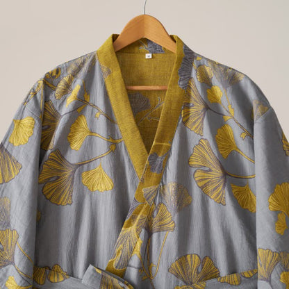 Peignoir kimono en gaze de coton et ginkgo - image 36