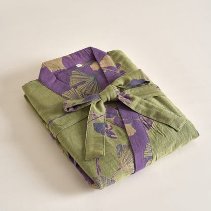 Peignoir kimono en gaze de coton et ginkgo - image 20