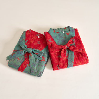 Peignoir kimono Ownkoti en gaze de coton style papillon vintage - image 2