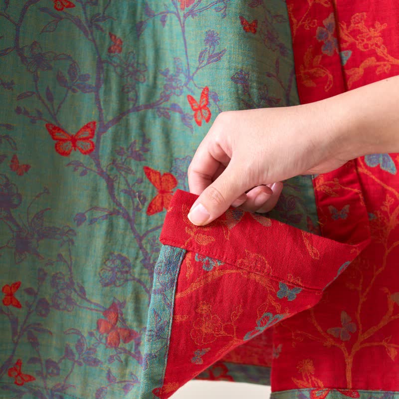 Peignoir kimono Ownkoti en gaze de coton style papillon vintage - image 16