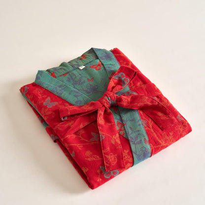 Peignoir kimono Ownkoti en gaze de coton style papillon vintage - image 6