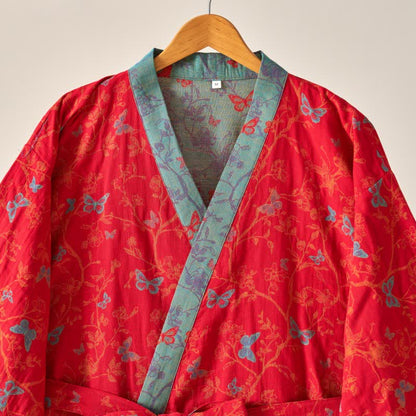 Peignoir kimono Ownkoti en gaze de coton style papillon vintage - image 7