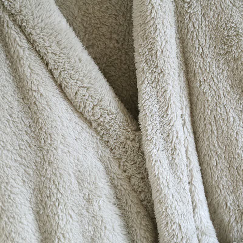 Peignoir de bain Ownkoti pour couple, en peluche unie. - image 9