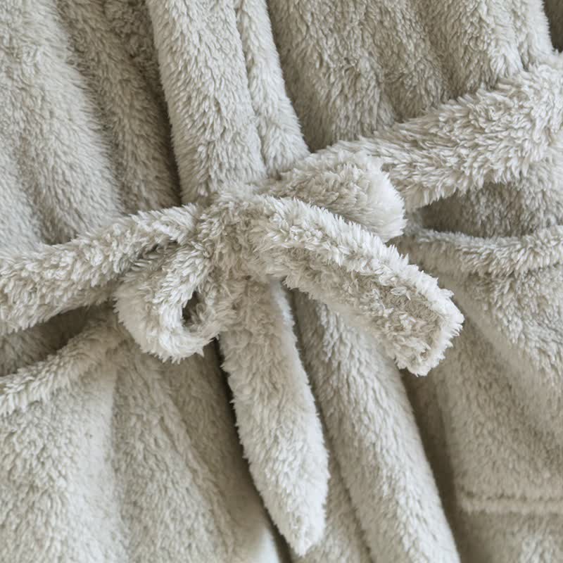 Peignoir de bain Ownkoti pour couple, en peluche unie. - image 10