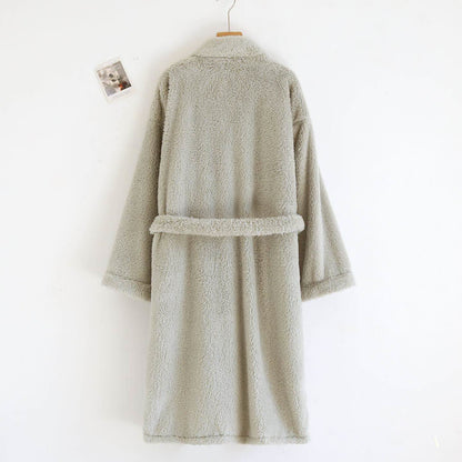 Peignoir de bain Ownkoti pour couple, en peluche unie. - image 5