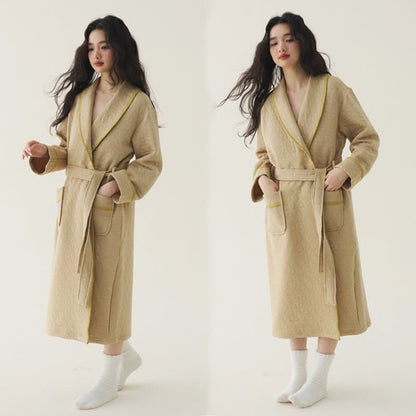 Peignoir matelassé simple et uni Ownkoti - Kaki - 2XL - image 10