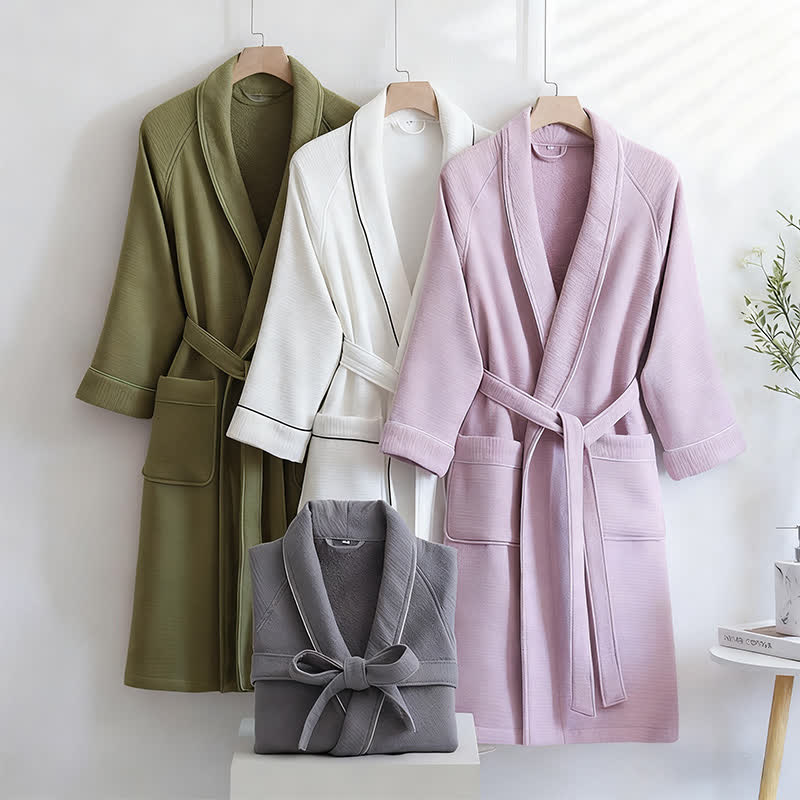 Peignoir unisexe en coton Ownkoti, couleur unie - image 0