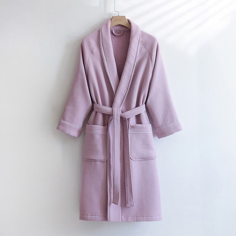 Peignoir unisexe en coton Ownkoti, couleur unie - Violet - L - image 9