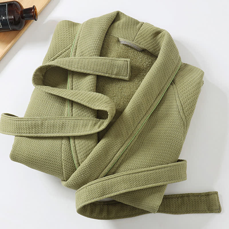 Peignoir unisexe en coton Ownkoti, couleur unie - image 5