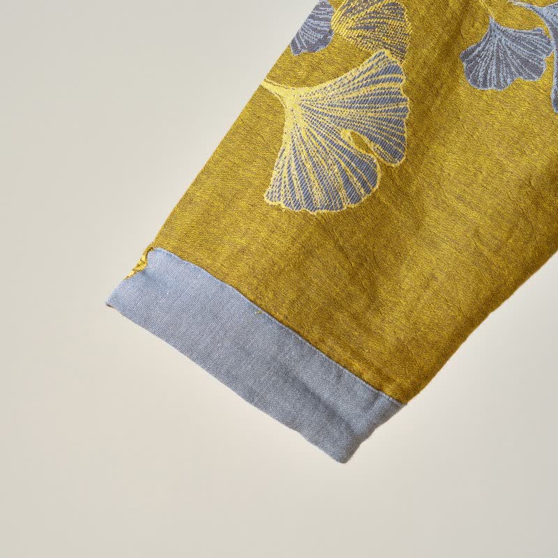 Chemise de nuit en coton de style Hanfu à motif de feuilles de ginkgo - image 27