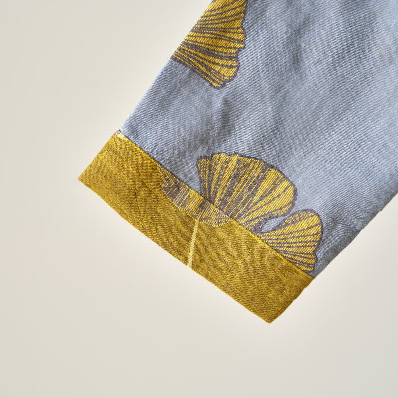 Chemise de nuit en coton inspirée du Hanfu et ornée de feuilles de ginkgo - image 18