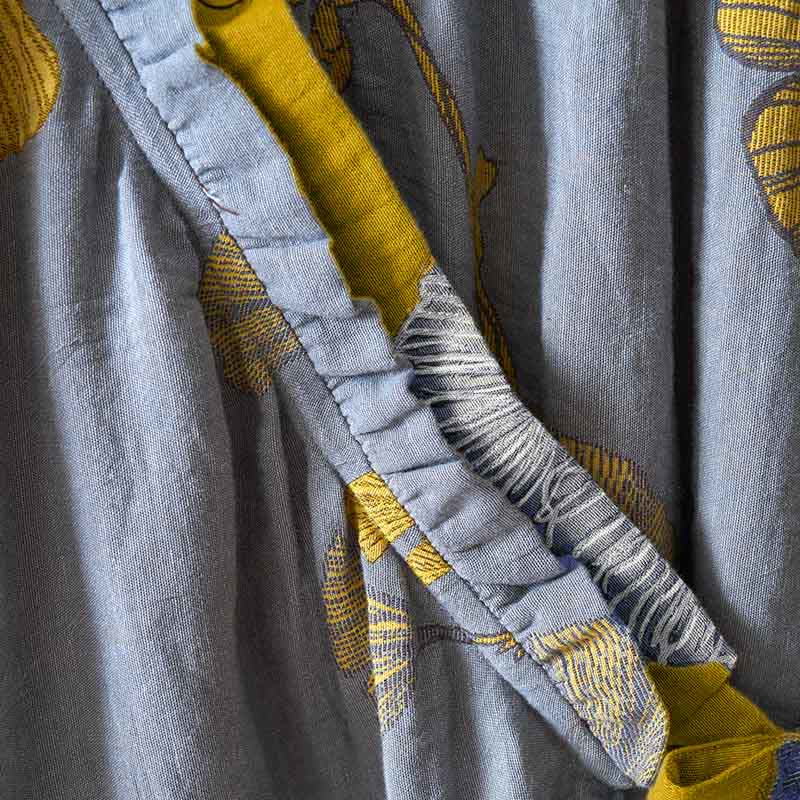 Chemise de nuit en coton inspirée du Hanfu et ornée de feuilles de ginkgo - image 19