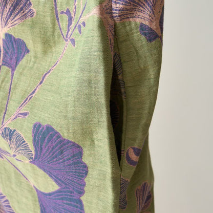 Chemise de nuit en coton de style Hanfu à motif de feuilles de ginkgo - image 9