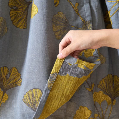 Chemise de nuit en coton inspirée du Hanfu et ornée de feuilles de ginkgo - image 17