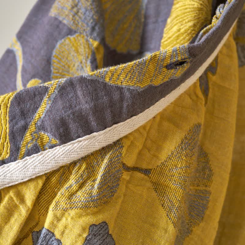 Chemise de nuit en coton inspirée du Hanfu et ornée de feuilles de ginkgo - image 14