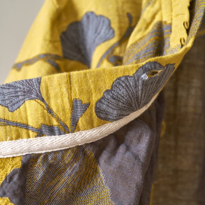 Chemise de nuit en coton de style Hanfu à motif de feuilles de ginkgo - image 7