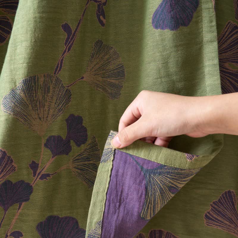 Chemise de nuit en coton de style Hanfu à motif de feuilles de ginkgo - image 10