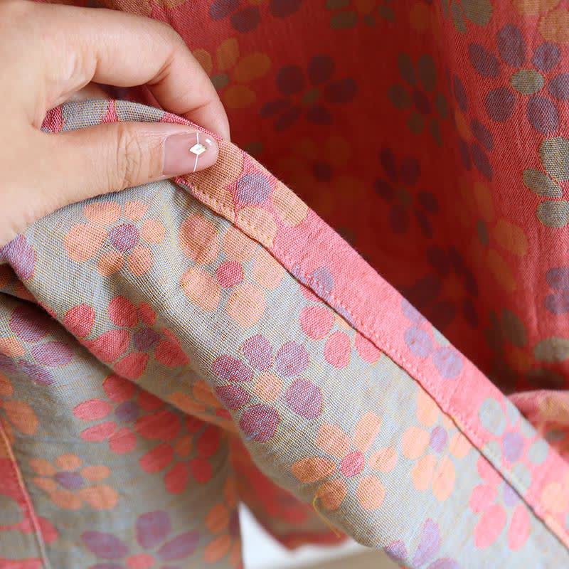 Chemise de nuit à manches longues en gaze de coton Ownkoti à motif floral - image 11