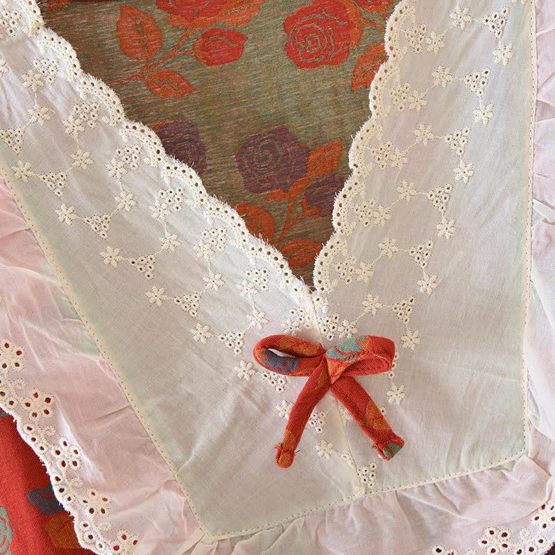 Nuisette à manches longues en gaze de coton rose Ownkoti - image 2