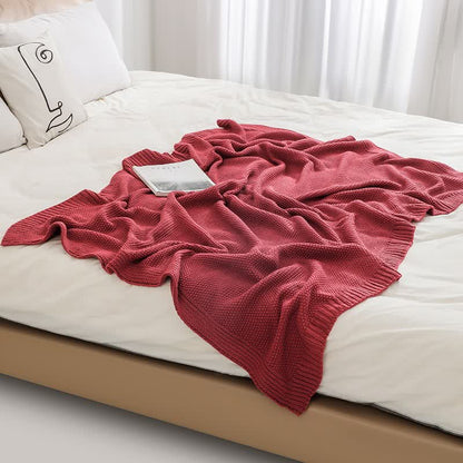 Couverture tricotée unie simple Ownkoti - image 3