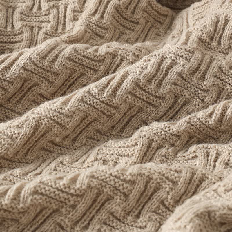Couverture en tricot texturé à nœuds unis Ownkoti - image 14
