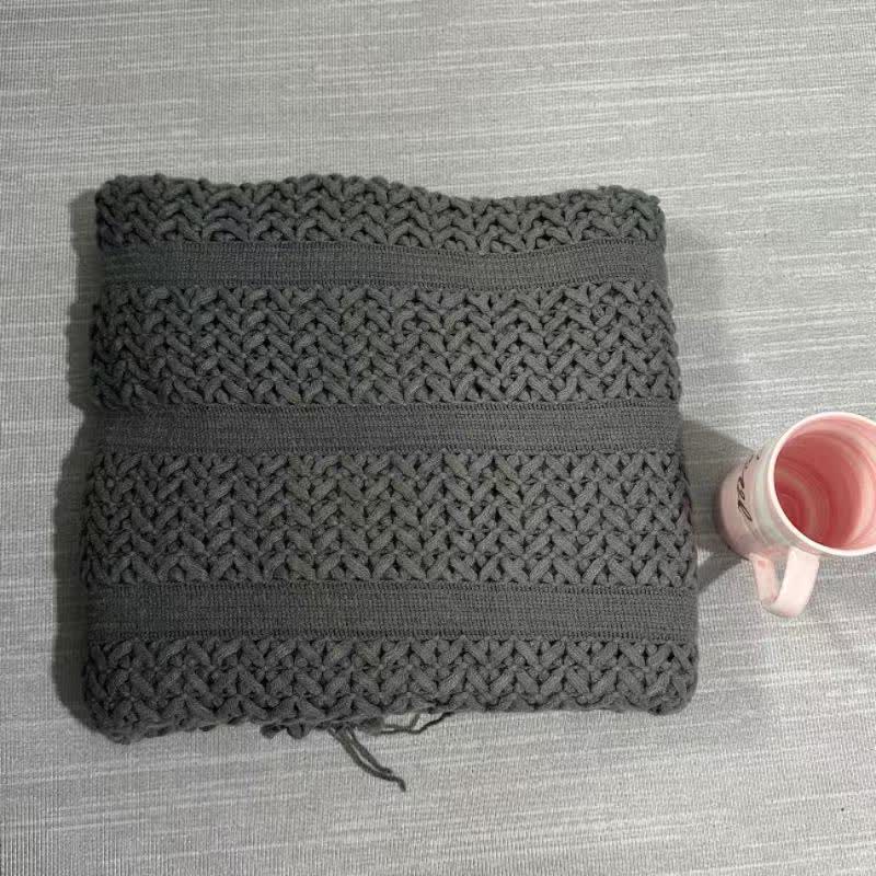 Couverture à torsades géométrique unie Ownkoti - Gris foncé - 130 cm x 230 cm - image 10