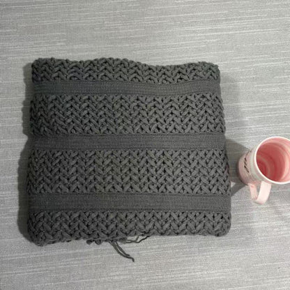 Couverture à torsades géométrique unie Ownkoti - Gris foncé - 130 cm x 230 cm - image 10