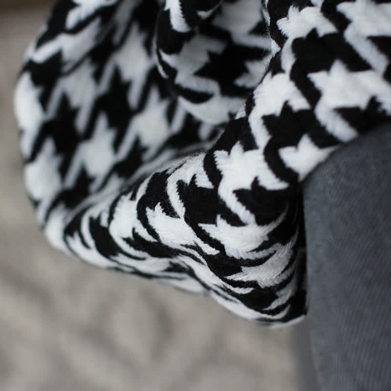 Couverture à pompons Ownkoti Classic à motif pied-de-poule - image 8