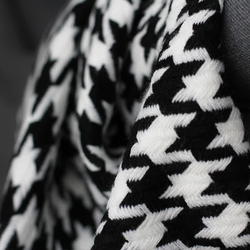 Couverture à pompons Ownkoti Classic à motif pied-de-poule - image 7