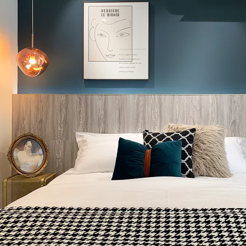 Couverture à pompons Ownkoti Classic à motif pied-de-poule - image 4