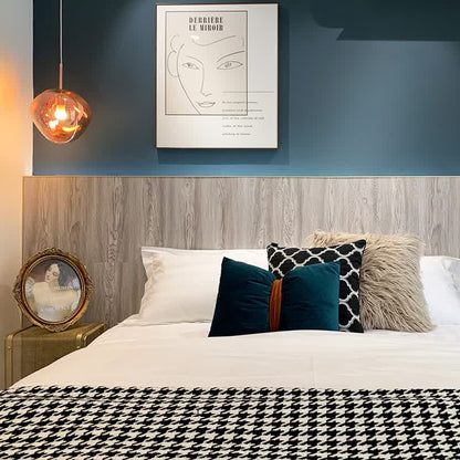 Couverture à pompons Ownkoti Classic à motif pied-de-poule - image 4