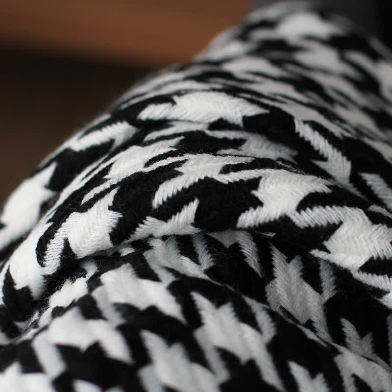 Couverture à pompons Ownkoti Classic à motif pied-de-poule - image 9